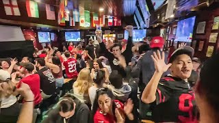 Niners Eagles fans swill beers trade shots at Kezar Pub watch party [upl. by Assiren]