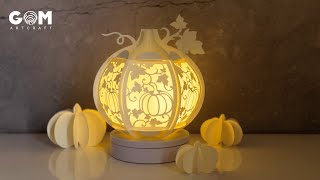 How to make Pumpkin Lantern SVG  Happy Halloween Paper Cut [upl. by Aridan]