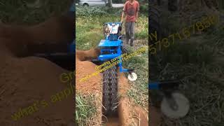 Farm ditch digging ditcher loader crawler ridging plow chain pto trencher machine [upl. by Ellered781]