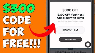 How To Get 300 Temu Promo Code 2024  BEST TEMU COUPON CODES For Existing Customers [upl. by Seraphim]