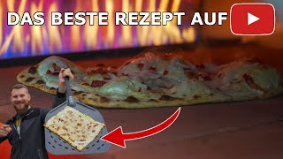 DAS elsässer Flammkuchen Rezept Die besten Tricks für den Belag  5 Minuten Teig Rezept [upl. by Letsyrc]