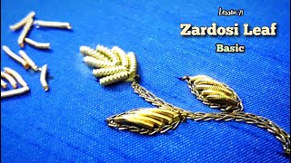 Aari Work Tutorial 71  Zardosi Basic Leaf Stitch  In 2 Types using Aari Needle [upl. by Anitap]