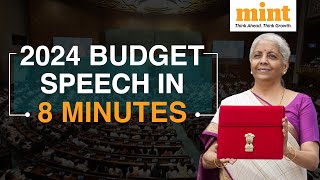 Budget 2024 TOP HIGHLIGHTS In 8 Minutes  Budget 2024 Takeaways  Income Tax  Standard Deduction [upl. by Jat165]