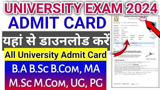 All University BA BSC BCOM SemYearly exam 2024 ADMIT CARD  ba ka admit card kaise nikale 2024 [upl. by Grados]