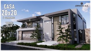 Modern House Design 20x20m 2 Storey  5 Bedrooms Family Home [upl. by Aernda]