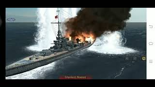 HMS Rodney vs scharnhorst Atlantic fleet gameplay [upl. by Eelek]