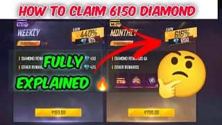 How To Claim 6150 Diamonds in weeklymonthly Membership  fully Explained 🔥 [upl. by Comfort]