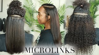 ITIP  MICROLINK Extensions on Curly Natural Hair using STUDIO TECHILO HAIR [upl. by Melvyn]