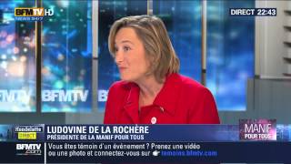 Interview de Ludovine de la Rochère de la Manif Pour Tous 051014 22h40 BFM TV [upl. by Anola]