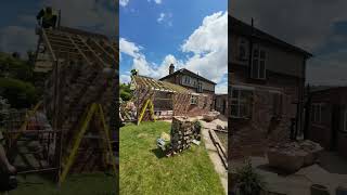 pitched roof on our new kitchen extension carpentry carpenter framing roofing diy timber [upl. by Matless]