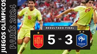 Francia 35 España  Fútbol Medalla de oro varonil en Paris2024 [upl. by Itsur135]