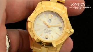 Tag Heuer 2000 Exclusive Automatic 18k Solid Gold Discontinued WN5140 Mens Watch [upl. by Dnumsed880]