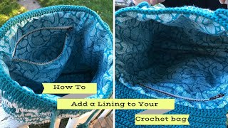 How to make a lining for crochet bag [upl. by Ylrebme]