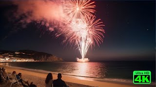 4K Sesimbra New Year Fireworks Portugal 2024 [upl. by Arnuad]