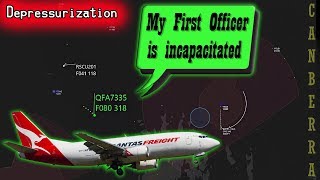 REAL ATC Qantas suffers depressurization  Pilot becomes incapacitated [upl. by Eenahpets]