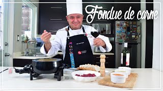 Fondue de Carne o Fondue Bourguignonne Receta sencilla y práctica [upl. by Theurer417]