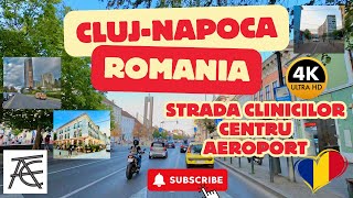 ClujNapoca Strada Clinicilor Centru Dorobantilor Aeroport Driving In Cluj 4K Romania 2024 [upl. by Lahcim838]