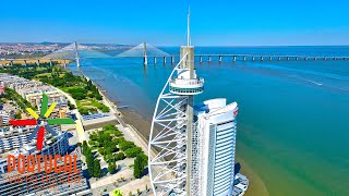 Lisbon aerial view 🏙️ Lisboa vista do céu  4K Ultra HD [upl. by Parette]