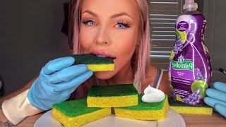 ASMR EDIBLE CAKE DISH SPONGE PRANK MOST ODDLY SATISFYING EATING SOUNDS HUNNIBEE ASMR MUKBANG 먹방 [upl. by Boiney]