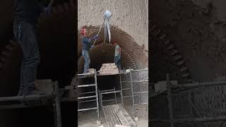 Installation process of grouting pipe for underground storage room arch door [upl. by Geiger]