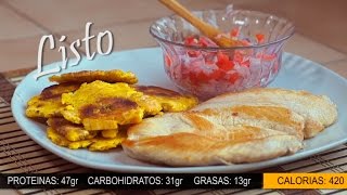 Receta De Comida Facil De Hacer  Patacones Con Pollo frito [upl. by Reagan]