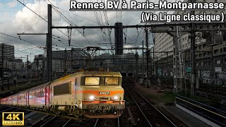 Rennes BV à ParisMontparnasse Via Ligne classique 4k50Fps Cabride [upl. by Alletse]