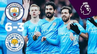 HIGHLIGHTS  Man City 63 Leicester  De Bruyne Mahrez Gündogan Sterling amp Laporte goals [upl. by Nodnab]