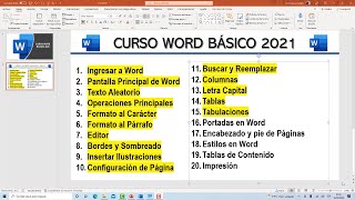 CURSO WORD 2021  TABULACIONES [upl. by Lladnar]