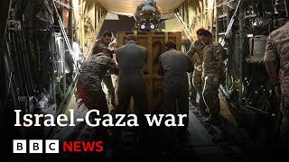 Israel says it has split Gaza in two as Jordan air drops medical supplies  BBC News [upl. by Nylareg]