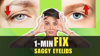 1 Minute Eye Exercises For Droopy Eyelids 2 Exercises to Tighten and Lift SAGGY EYELIDS [upl. by Micco726]