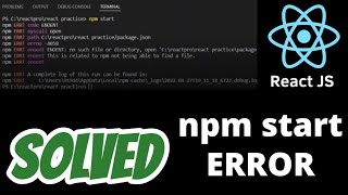 npm err code enoent react  How to fix npm start not working error in React JS [upl. by Rfinnej]