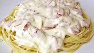 Espaguetis a la Carbonara con nata  Receta de Cocina en Familia [upl. by Htiek299]