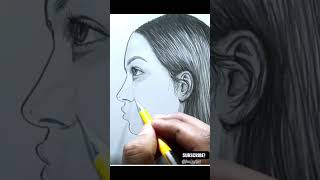 this is easy trick face drawing ✍️how to draw a face [upl. by Azzil686]