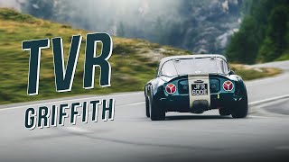 Onboard TVR Griffith 400 Racing Swiss mountain pass  Pure HQ V8 sound [upl. by Auhsoj]