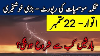 Today 220924 weather forecastrains ⛈️ thunderstorm expectedpakweatherliveAll cities weather [upl. by Ezirtaeb]