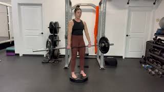 Deficit Barbell Romanian Deadlift RDL Demo [upl. by Sew]