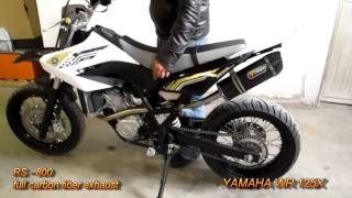 Yamaha WR 125 X Carbon Fiber Tiger Exhaust System [upl. by Efar]