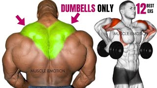 TRAPS WORKOUT 8 best exercises with dumbbells only at home [upl. by Buehler]