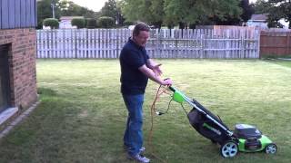 How to Use an Electric Lawn Mower  Electric Corded Lawn Mower [upl. by Villiers]