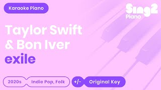 Taylor Swift Bon Iver  exile Piano Karaoke [upl. by Scribner909]