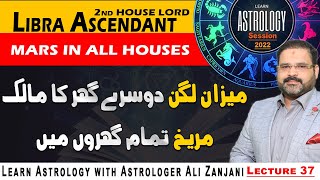 Lecture 37  Libra Ascendant 2nd House Lord MARS In All Houses Effects  Astrologer Ali Zanjani [upl. by Gerrald990]