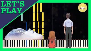 Komm Süsser Tod from Neon Genesis Evangelion Synthesia Piano Tutorial  Lets Play [upl. by Butterfield]