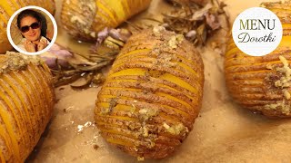 Ziemniaki Hasselback Przepis jak zrobić te pieczone aromatyczne szwedzkie ziemniaki MENU Dorotki [upl. by Jonina]