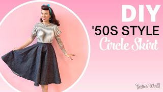 Gerties 50s Circle Skirt Sewing Tutorial with Tips for Beginners FREE Charm Pattern in Sizes 234 [upl. by Maccarthy]