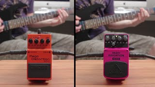 Boss Mega Distortion MD2 vs Behringer Heavy Distortion HD300 [upl. by Gerta226]