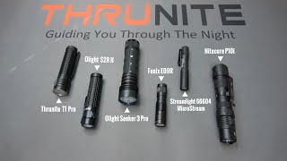 NEW Thrunite T1 Pro Comparison Olight Streamlight Fenix amp Nitecore [upl. by Baumann635]