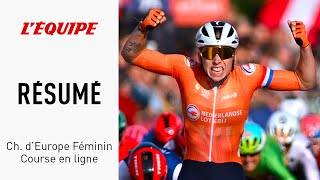 La Néerlandaise Wiebes sacrée championne dEurope au sprint la Française Copponi au pied du podium [upl. by Gereron]