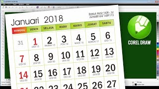 Tutorial Kalender 2018 Lengkap Januari Dengan Coreldraw [upl. by Arihsat128]