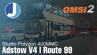 Back On The Adstow Route 99  OMSI 2  The Adstow Project  Studio Polygon 400 MMC [upl. by Rehsa]