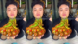 ASMR MUKBANG eating show roasted pork shrimp roasted vegetable noodles fried rice yummy [upl. by Jean-Claude632]